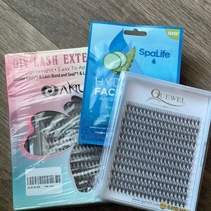 Quewel Eyelash Extensions and SpaLife Face Mask Set